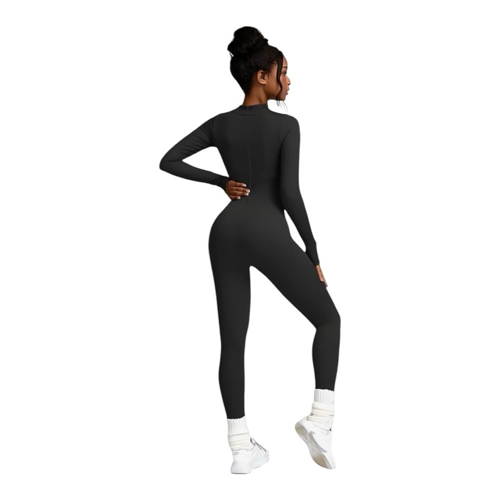 NWOT Black Long Sleeve Full Body Dance Cosplay Catsuit Jumpsuit Size Small